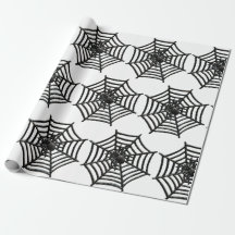 WEB-HALLOWEEN Wrapping Paper (BLACK & WHITE SPIDER