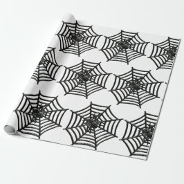 WEB-HALLOWEEN Wrapping Paper (BLACK & WHITE SPIDER Geschenkpapier