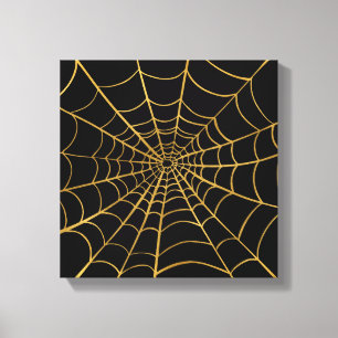 Web mit Gold und Black Spider Leinwanddruck