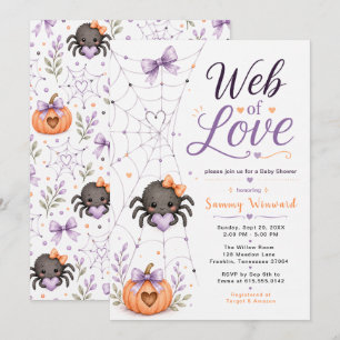 Web of Love Halloween-Baby-Party Einladung