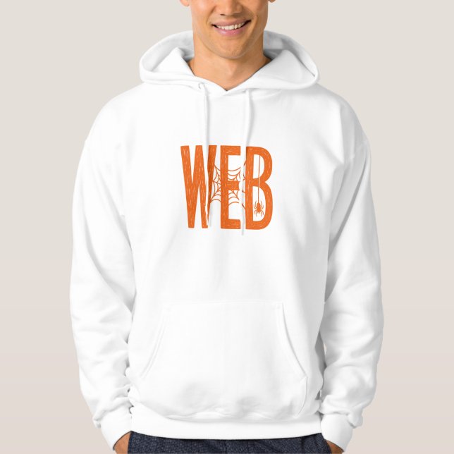 Web-Spinner-Halloween-Linolschnitt-Design Hoodie (Vorderseite)