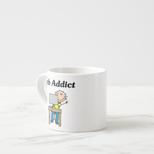 Web-Süchtiger Espressotasse (Vorderseite Links)
