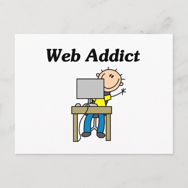 Web-Süchtiger Postkarte (Vorderseite)