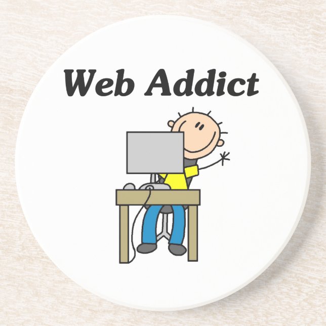 Web-Süchtiger Sandstein Untersetzer (Vorne)