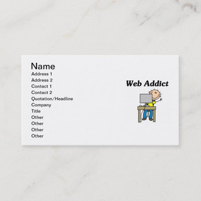 Web-Süchtiger Visitenkarte (Vorderseite)