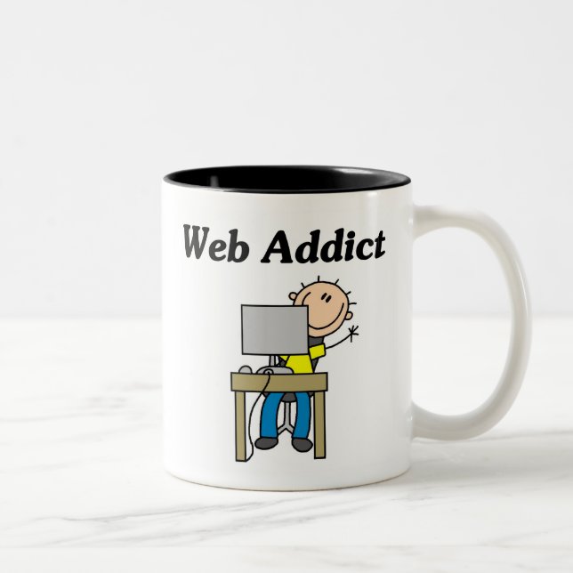 Web-Süchtiger Zweifarbige Tasse (Rechts)