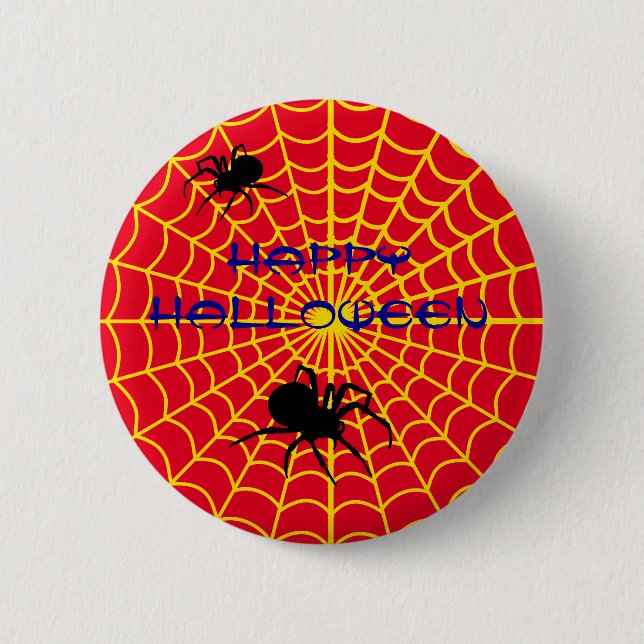 Web- und Spinnen-Pin-Button Button (Vorderseite)