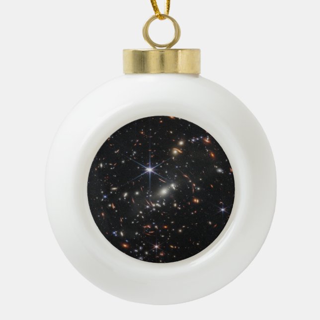 WebbS erste tiefe Feldansicht des Universums Keramik Kugel-Ornament (Vorderseite)