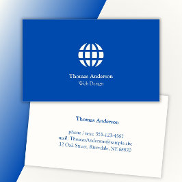 Webdesign Minimalistisch Modernes Blau und Weiß Visitenkarte