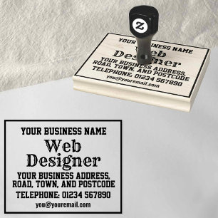 Webdesigner mit Name, Adresse usw. Gummistempel