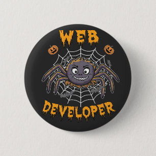 Webentwickler Funny Spooky Halloween Spider Button