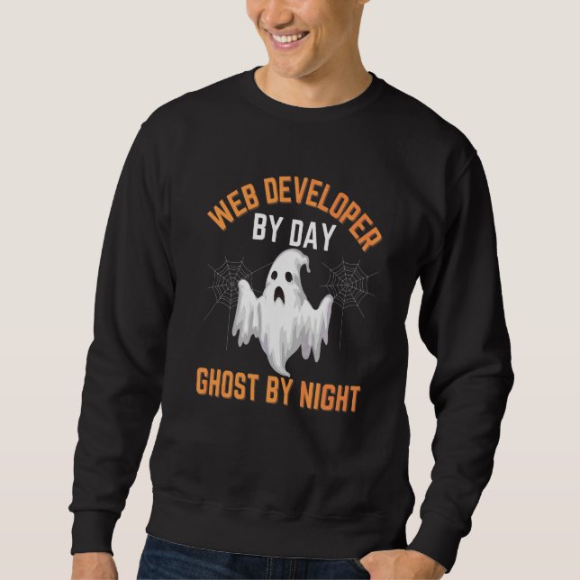 Webentwickler Halloween Webentwickler bei Tag Gesp Sweatshirt (Vorderseite)