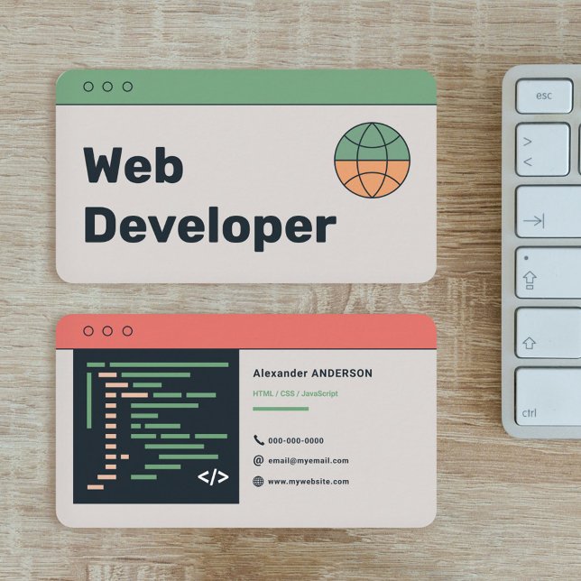 Webentwickler Visitenkarte (Web Developer Business Card)