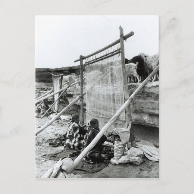 Weber aus Navajo, c.1914 Postkarte (Vorderseite)