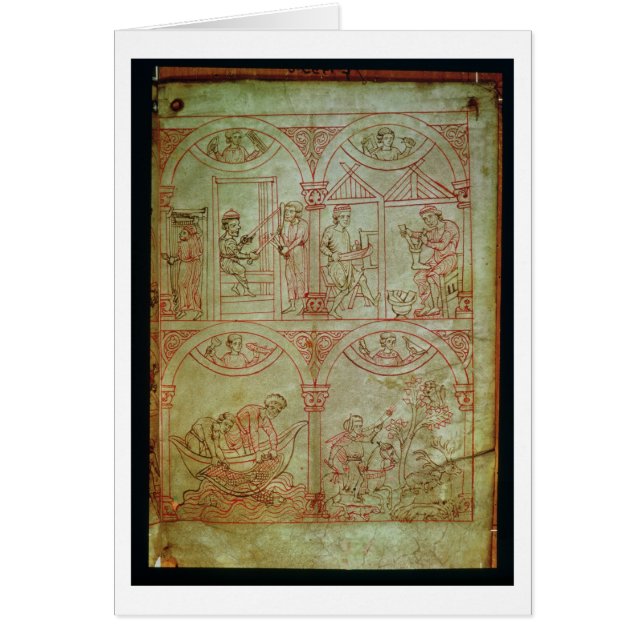 Weber des Kodex-507 fol.2r, Schuster, Fischer und (Vorne)