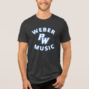 Weber Music (blauer Text) mit neuem PW-Logo Tri-Blend Shirt