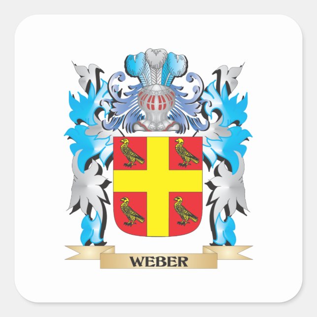 Webermantel - Familienwappen Quadratischer Aufkleber (Vorderseite)