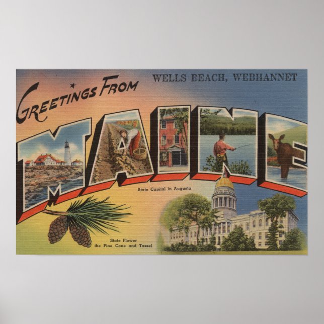 Webhannet, Maine (Wells Beach) Poster (Vorne)