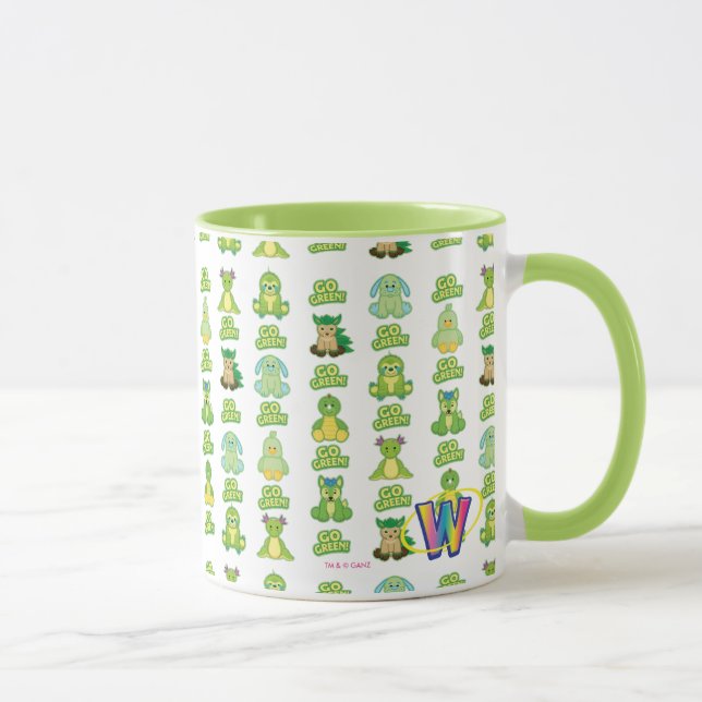 Webkinz gehen Muster grünes Tasse (Rechts)