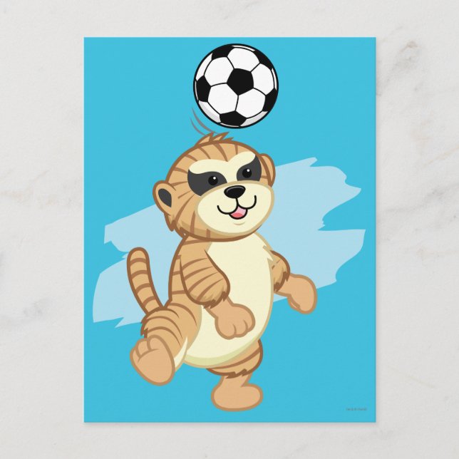 Webkinz | Meerkat, das Fußball 2 spielt Postkarte (Vorderseite)