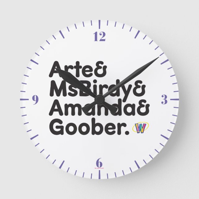 Webkinz Namen-Entwurf Runde Wanduhr (Vorderseite)