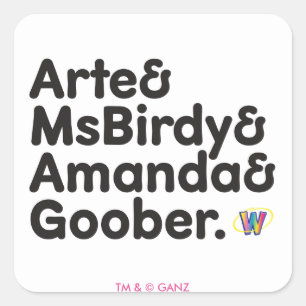 Webkinz-Namensgestaltung Quadratischer Aufkleber