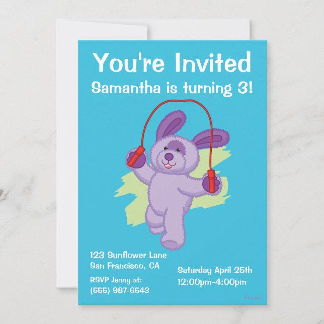 Webkinz | Trauben-Soda-Welpen-überspringendes Seil Einladung (Vorderseite)