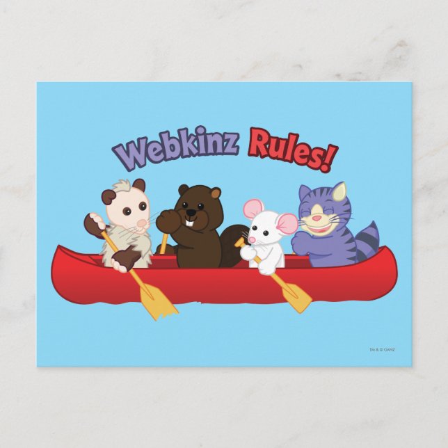 Webkinz | Webkinz Regeln Kanufahrt 2 Postkarte (Vorderseite)
