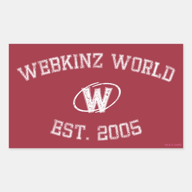 Webkinz World Est. 2005 Rechteckiger Aufkleber (Vorderseite)