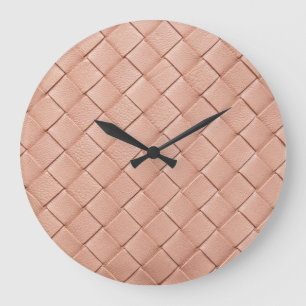 Webleder-Textur-Hintergrunddesign Große Wanduhr