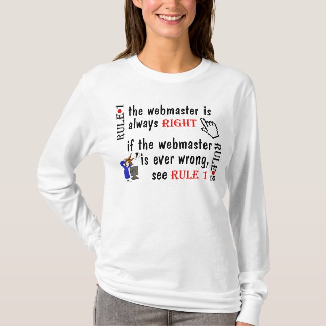 WEBMASTER REGELS T-Shirt (Vorderseite)