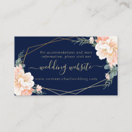 Webseite für Hochzeiten von Chic Navy Blue Peach G Begleitkarte