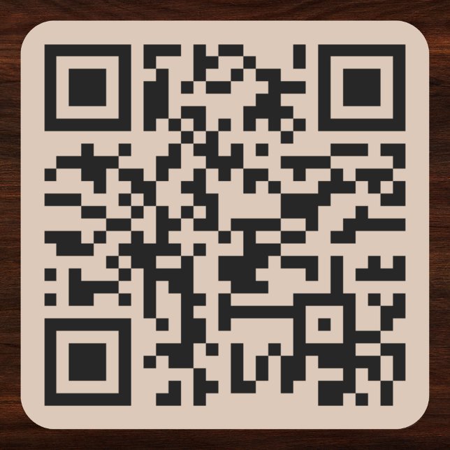 Website-Adresse für den benutzerdefinierten QR-Cod Quadratischer Aufkleber (Create Coffee Brown Custom QR Code Website Address Square Sticker)