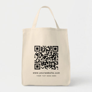 Website-Adresse QR-Code Laden Sie Ihr Logo-Lebensm Tragetasche