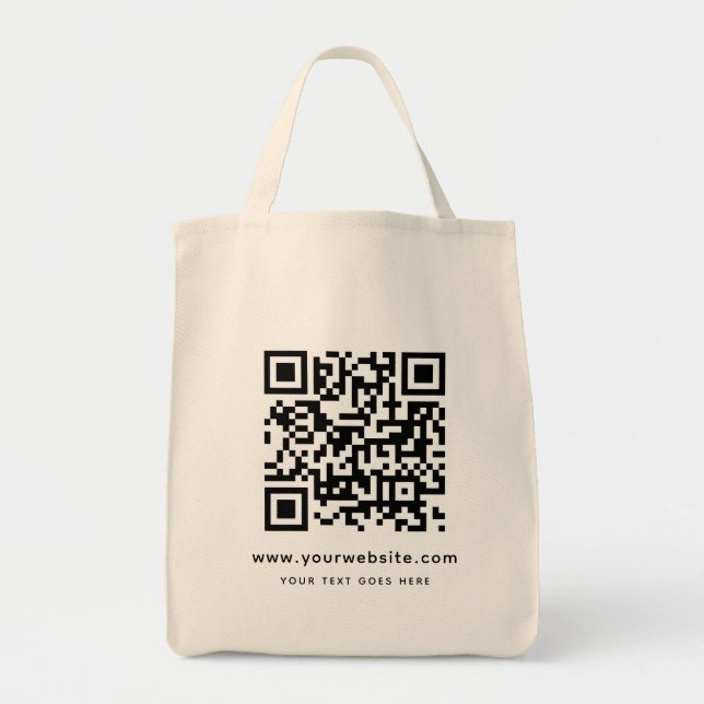 Website-Adresse QR-Code Laden Sie Ihr Logo-Lebensm Tragetasche (Vorne)