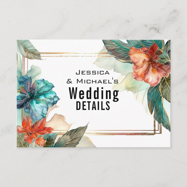 Website-Adresse + QR Hibisken Serenade Paradise Begleitkarte (Vorderseite)