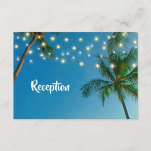 Website Beach String Lights Palm Tree Empfang Begleitkarte