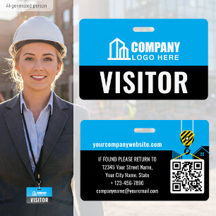 Website Blue Custom Besucher Pass ID Logo Konstruk Ausweis