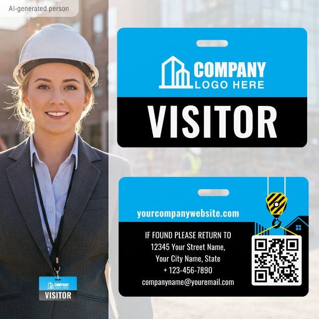 Website Blue Custom Besucher Pass ID Logo Konstruk Ausweis (Von Creator hochgeladen)
