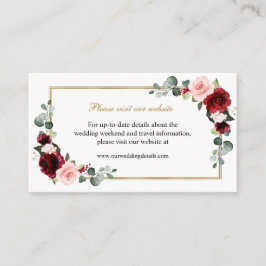 Website Burgundy Blush Floral Modern Geometric Begleitkarte