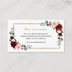 Website Burgundy Blush Floral Modern Geometric Begleitkarte