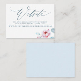 Website-Card "Dusty Blue Pink Rose" Visitenkarte