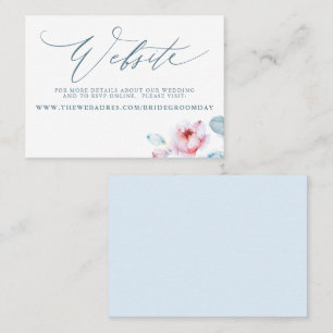 Website-Card "Dusty Blue Pink Rose" Visitenkarte