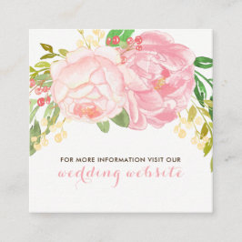 Website-Cards für hübsche Rosa und Schwarze Peonie Begleitkarte