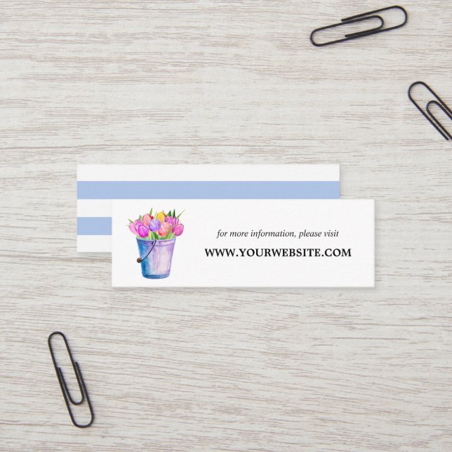 Website-Cards für trendy Blume Bucket Blume | Mini Visitenkarte (Vorderseite/Rückseite Beispiel)