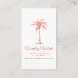 Website der Coral Palm Tree Tropical Beach Wedding Begleitkarte