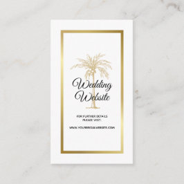 Website der eleganten Tropical Gold Palm Tree Wedd Begleitkarte