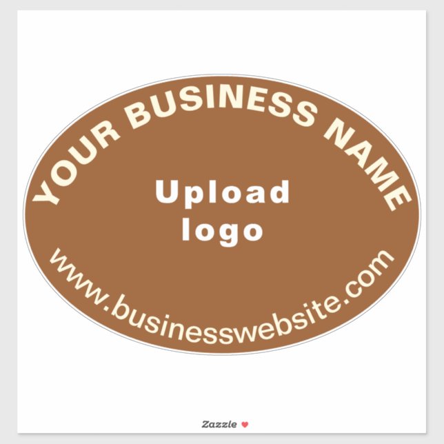 Website der Firma Brown Large Oval Shape Vinyl Aufkleber (Blatt)