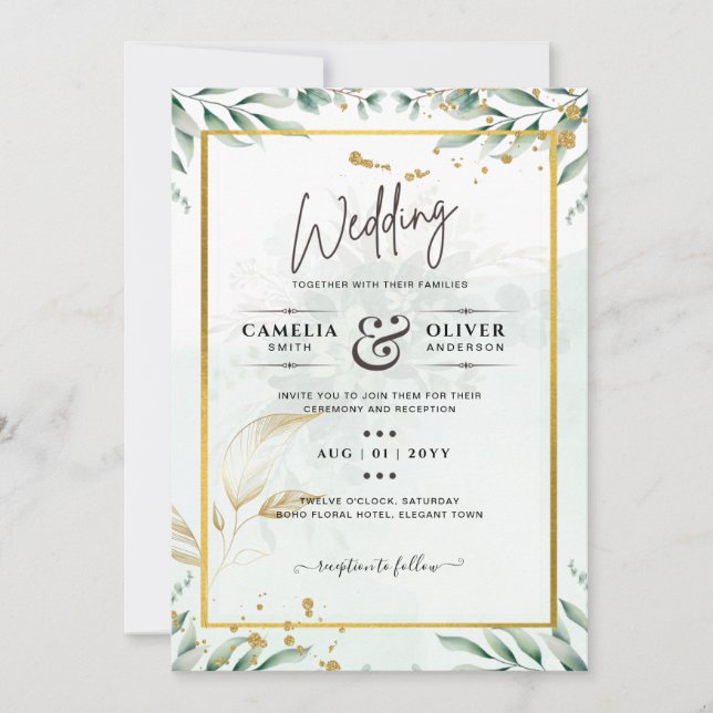Website der Greenery Wedding Einladungen UAWG QR C (Vorderseite)