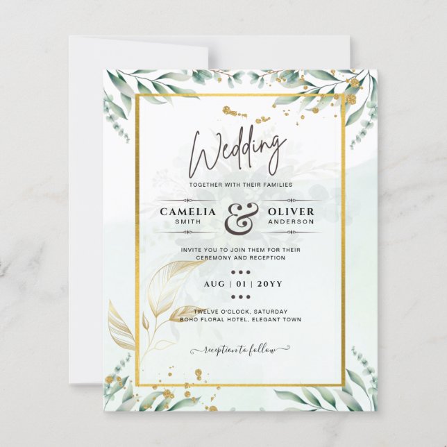 Website der Greenery Wedding Einladungen UAWG QR C (Vorderseite)